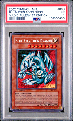 PSA 1 1ST EDITION Blue-Eyes Toon Dragon MRL-000 Magic Ruler Secret Rare YUGIOH - Image 1