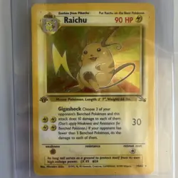 Pokemon Raichu Fossil 14/62 90 HP Holo Rare 1st Edition English Card - Image 1