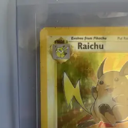 Pokemon Raichu Fossil 14/62 90 HP Holo Rare 1st Edition English Card - Image 3