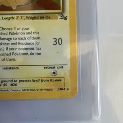 Pokemon Raichu Fossil 14/62 90 HP Holo Rare 1st Edition English Card - Image 5