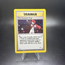 2000 WOTC Pokemon Gym Heroes The Rocket's Trap Holo #19/132 Trainer Card NM -g - Image 1