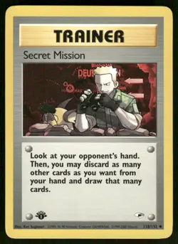 Pokemon Cards Secret Mission 118/132 Unlimited Gym Heroes WOTC Uncommon LP - Image 1