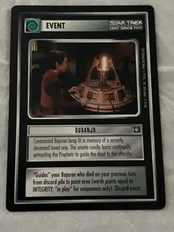 Star Trek CCG 1E Deep Space Nine DURANJA Rare Card NEVER PLAYED - Image 1