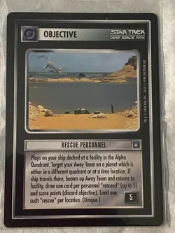 Star Trek CCG 1E DS9 RESCUE PERSONNEL Rare Card NEVER PLAYED - Image 1