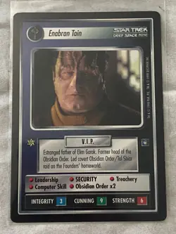 Star Trek CCG 1E Deep Space Nine ENABRAN TAIN Rare Card (LP) - Image 1