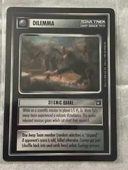 Star Trek CCG 1E Deep Space Nine SEISMIC QUAKE Rare Card NEVER PLAYED - Image 1