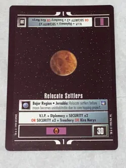 Star Trek CCG 1E DS9 RELOCATE SETTLERS Card NEVER PLAYED - Image 1