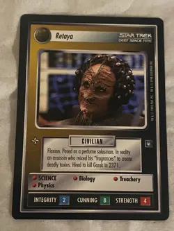 Star Trek CCG 1E DS9 RETAYA Rare Card NEVER PLAYED - Image 1