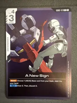 GUNDAM TCG - A New Sign Rare GD02-117 HOLO FOIL ENG DUAL IMPACT Card Game CCG - Image 1