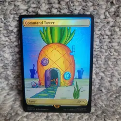 2025 MTG Magic The Gathering SLD Secret Lair Drop Spongebob Foil Command Tower - Image 1