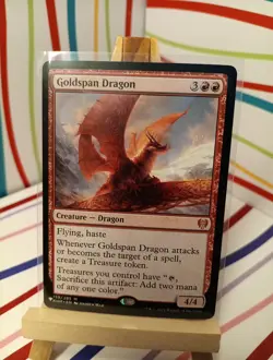 MTG Magic the Gathering Goldspan Dragon (139/551) Kaldheim LP - Image 1