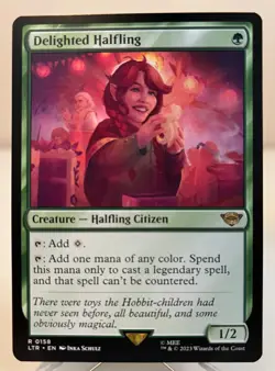 Magic MTG Delighted Halfling *The Lord of the Rings* Near Mint & Un-Played Rare - Image 1