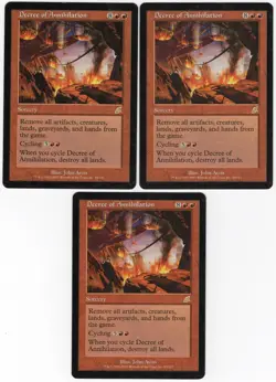 Decree of Annihilation x3 3x Scourge Red Rare Sorcery MTG Magic SP - NM AZ1 - Image 1