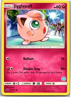 Jigglypuff - SM - Crimson Invasion 71/111 - Common - NM Pokemon TCG - Image 1