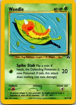 Weedle - Neo Discovery 70/75 - Common - NM Pokemon TCG - Image 1