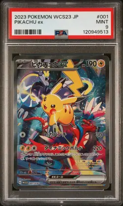 2023 PSA 9 Pokemon Pikachu 001/030 WCS23 Worlds Yokohama Championships Japanese - Image 1