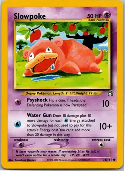 Slowpoke - Neo Genesis 073/111 - Common - NM Pokemon TCG - Image 1