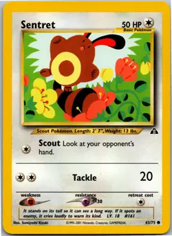 Sentret - Neo Discovery 63/75 - Common - NM Pokemon TCG - Image 1