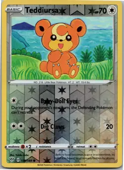 Teddiursa - SWSH03: Darkness Ablaze 138/189 - Common - NM Pokemon TCG - Image 1