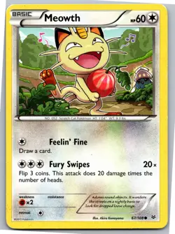 Meowth - XY - Roaring Skies 67/108 - Common - NM Pokemon TCG - Image 1