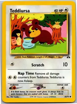 Teddiursa - Neo Discovery 65/75 - Common - NM Pokemon TCG - Image 1