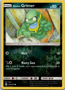 Alolan Grimer - SM - Cosmic Eclipse 130/236 - Common - NM Pokemon TCG - Image 1