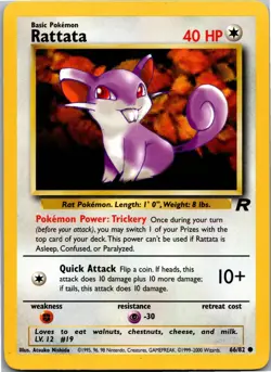 Rattata - Team Rocket 66/82 - Common - NM Pokemon TCG - Image 1
