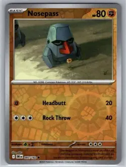 Nosepass 97/182 Reverse Holo NM Destined Rivals Pokemon TCG - Image 1