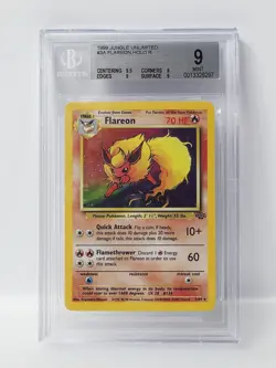 POKEMON JUNGLE UNLIMITED 3A FLAREON HOLO BGS 9 NICE!!!!!! - Image 1