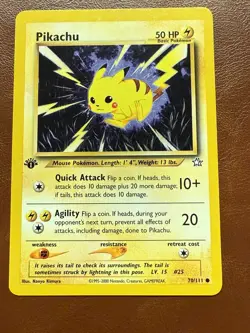 Pikachu 70/111 - 1ST EDITION Neo Genesis Pokemon Card Naoyo Kimura - Image 1
