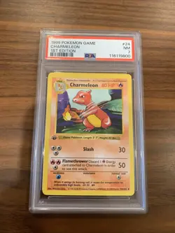 Pokemon TCG Charmeleon #24/102 1st Edition Shadowless Base Set PSA 7 - Image 1