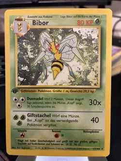 Pokemon TCG Beedrill (Bibor) 17/102 1st Edition Base Set German Regular Rare NM - Image 1