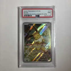 2025 POKEMON PRISMATIC EVOLUTIONS POKEMON CENTER ETB PROMO #173 EEVEE PSA 9 - Image 1