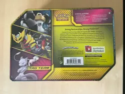 Pokemon TCG: Mewtwo & Mew GX Tag Team Power Partnership Tin Factory Sealed - Image 2