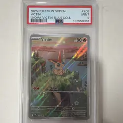 Pokemon TCG Victini 208 Sv: Scarlet & Violet Promo Full Art Holo PSA 9 - Image 1