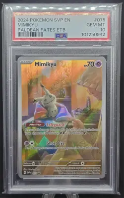 2024 POKEMON SVP EN ALDEAN FATES ETB PROMO #075 MIMIKYU PSA 10 GEM MINT - Image 3