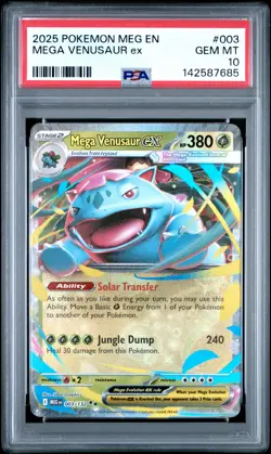 2025 POKEMON MEG EN-MEGA EVOLUTION #003 MEGA VENUSAUR EX PSA 10 - Image 1