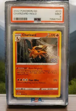 PSA 9 Pokemon Go Charizard TCG 010/078 LP Reverse Holo Rare (2022) - Image 1
