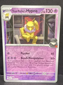 Team Rocket's Hypno Pokemon SV10 Destined Rivals Reverse Holo #080/182 TCG Rare - Image 1