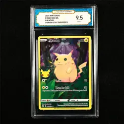 TQG 9.5 MINT+ 2021 Pokemon ENG Pikachu 005/025 R (3) - Image 1