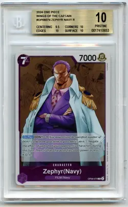 BGS 10 💎 ZEPHYR 2024 ONE PIECE OP06-WINGS OF THE CAPTAIN #074 R PRISTINE - Image 1