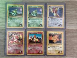 6x Pokemon Gym Challenge 1st Edition WOTC Cards - bulbasaur, pikachu, charmander - Image 1