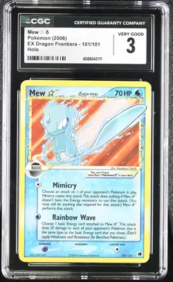 CGC 3 Mew Gold Star 2006 EX Dragon Frontiers 101/101 Holo Pokemon Card - Image 1