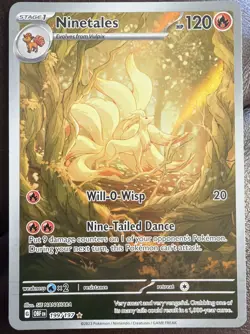 Pokemon TCG Obsidian Flames Ninetails Illustration Rare Holo Card 199/197 - Image 1