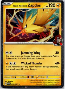 Team Rocket's Zapdos - (Cosmos Holo) - Miscellaneous Cards & Products 070/182 - - Image 1