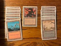 MTG: Vintage ‘95 4th Ed Starter Set w/ 60 Red, 60 Black, 15 Artifacts, 17 Lands - Image 5
