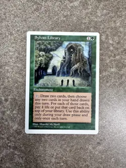 MTG Magic the Gathering - Fifth Edition 5th Sylvan Library - Never Played - NM - Image 1