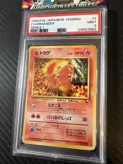 Pokemon Japanese Pocket Monsters Vending Series 1 #4 Charmander PSA 9 - Image 2
