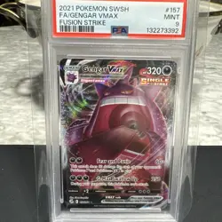 2021 Pokemon Sword And Shield Gengar Full Art VMax Fusion Strike PSA 9 - Image 2