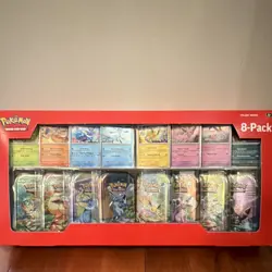 Pokemon TCG Prismatic Evolutions Mini Tin 8-Pack Box Booster Promo Vaporeon - Image 1